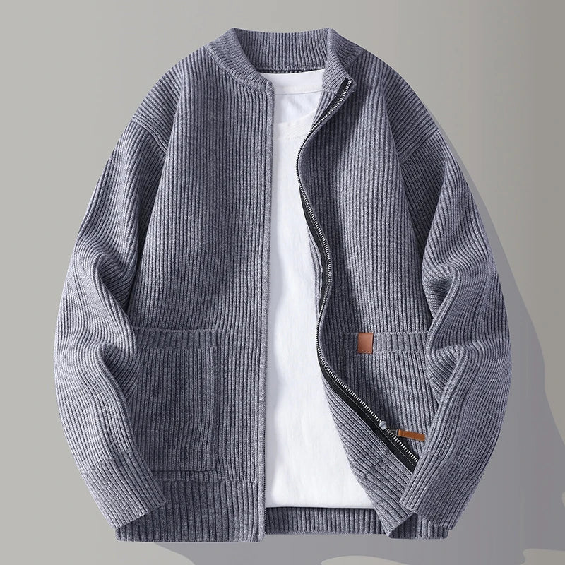Oliver | Classic Ribbed Knit Zip Jacket