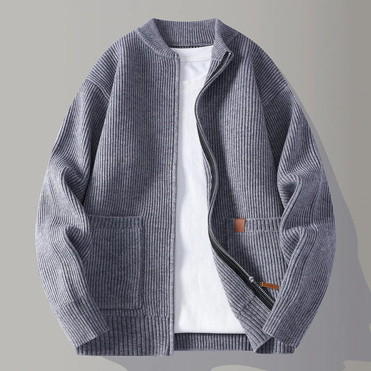 Oliver | Classic Ribbed Knit Zip Jacket