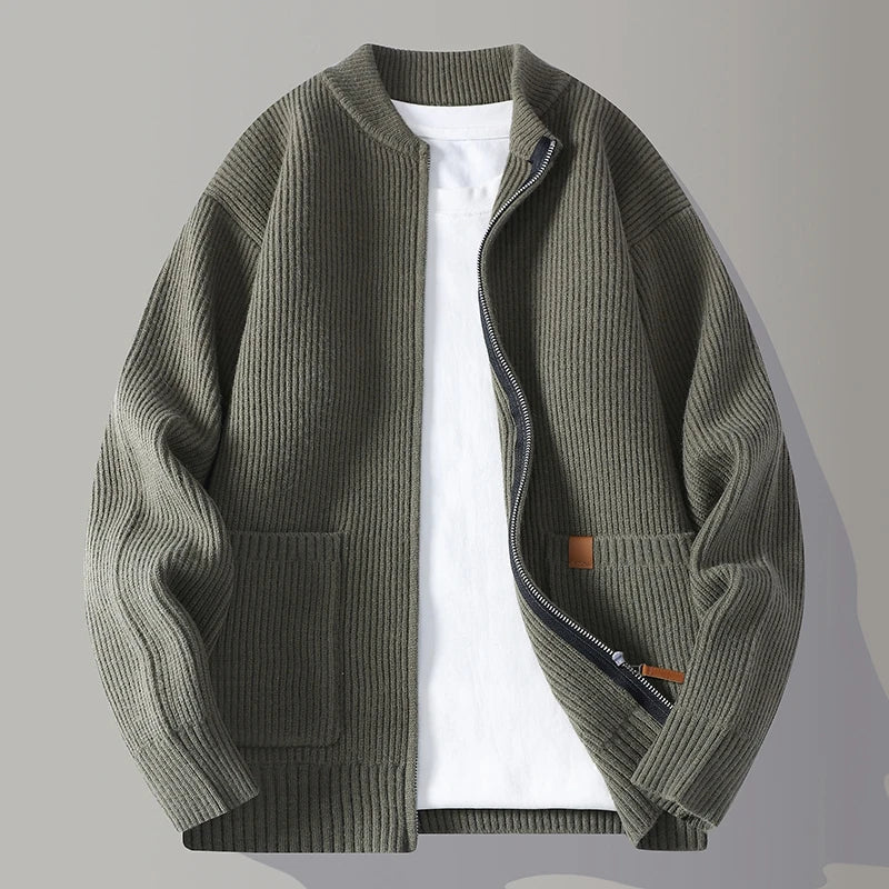 Oliver | Classic Ribbed Knit Zip Jacket