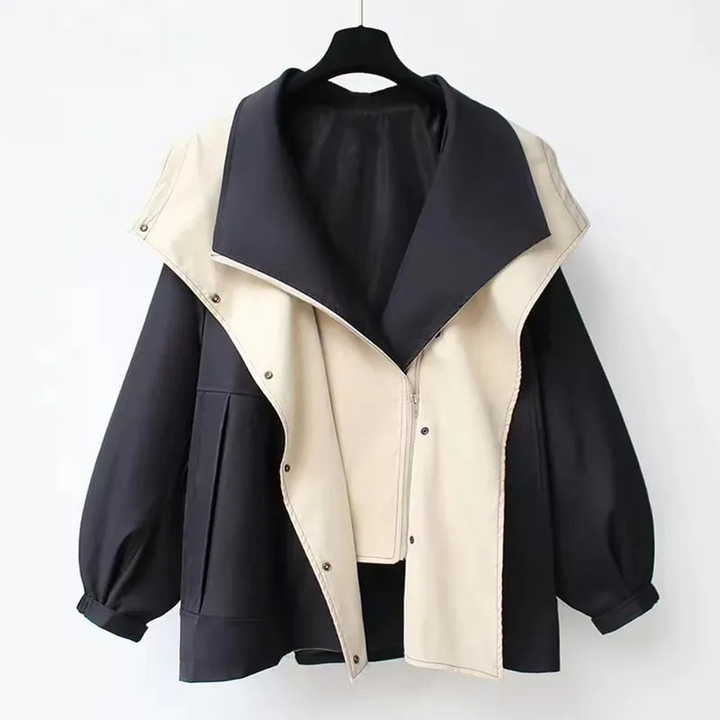 Mira | Oversized Double-Collar Drawstring Jacket
