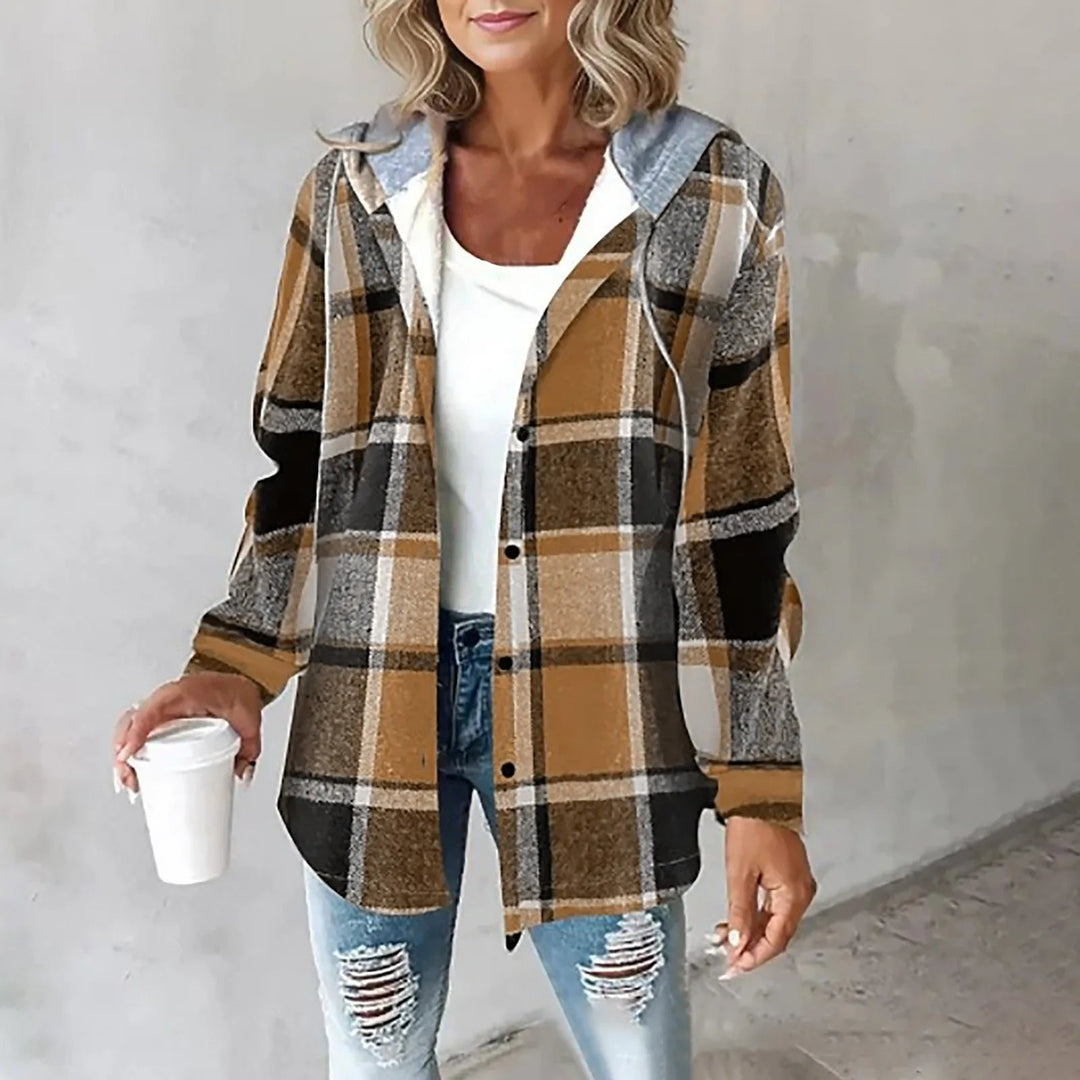 Nora | Cozy Plaid Hooded Jacket