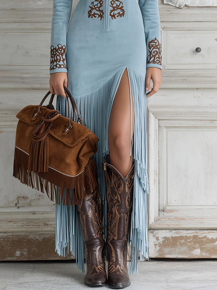 Delilah | Fringe Detail Maxi Dress