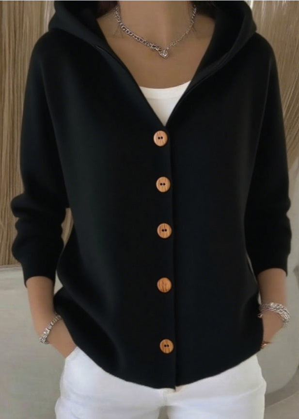 Jessica | Cozy Button-Up Hooded Cardigan