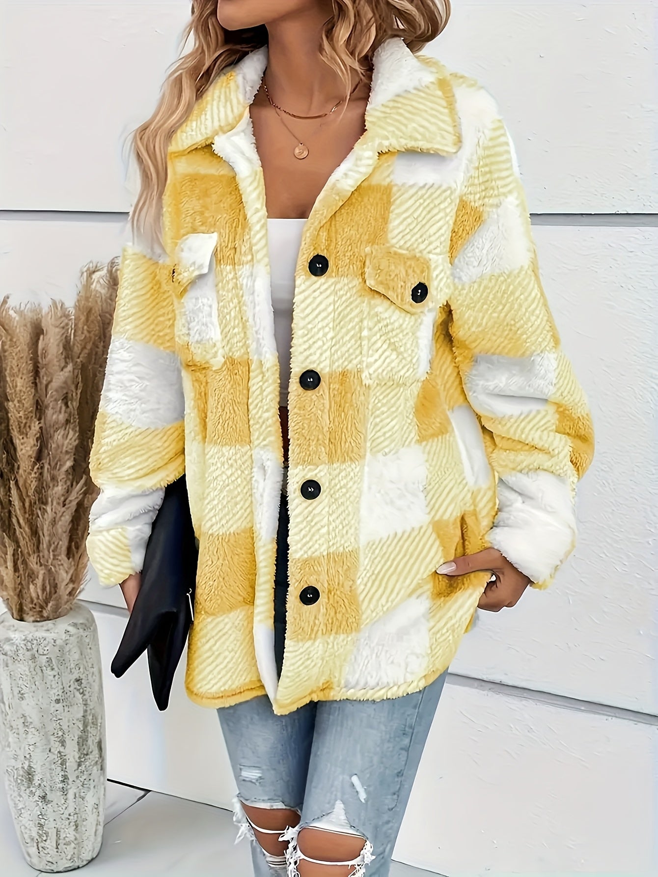 Tessa | Cozy Checkered Overshirt Jacket