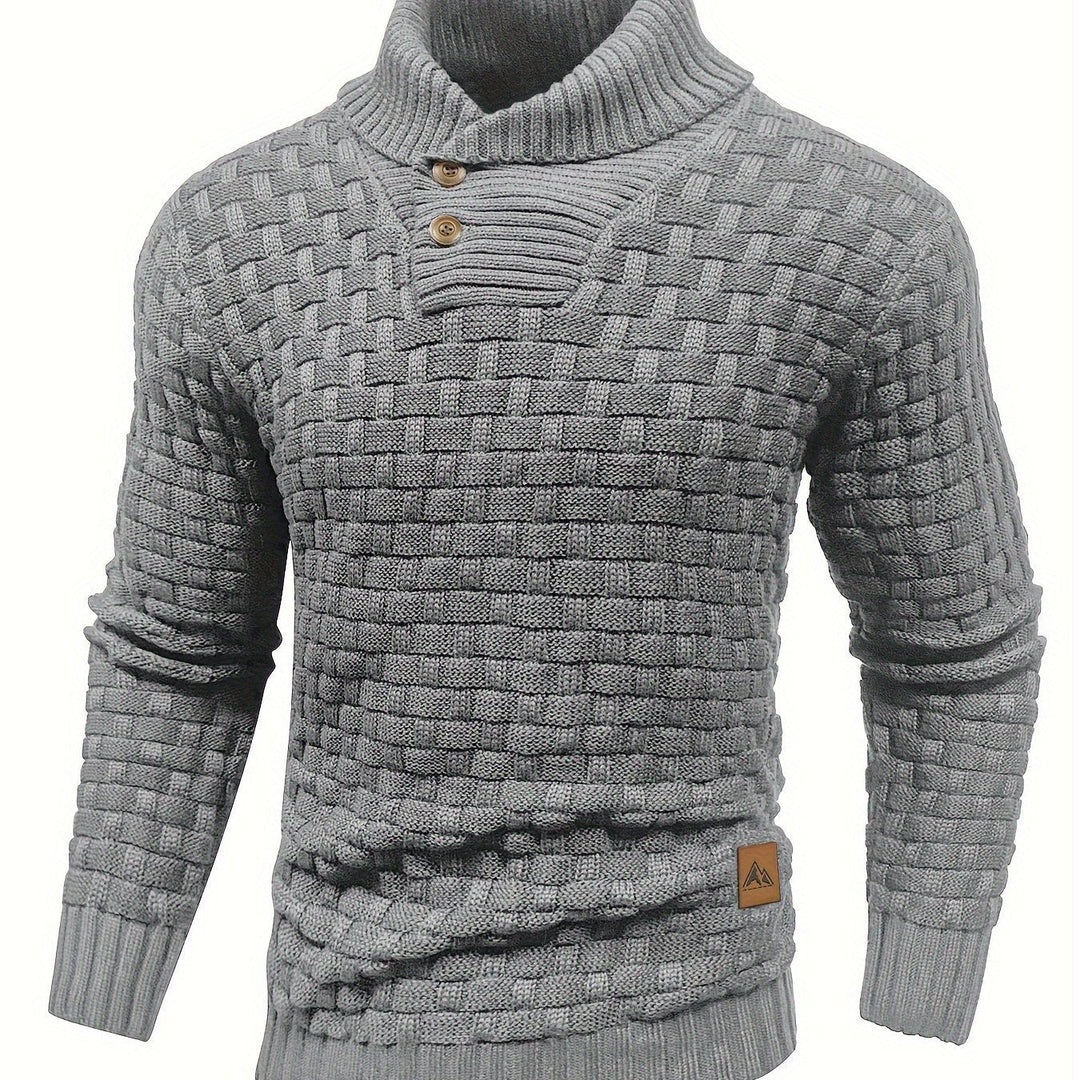 Hunter | Textured Button-Neck Sweater