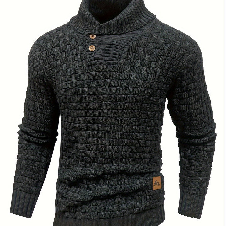 Hunter | Textured Button-Neck Sweater