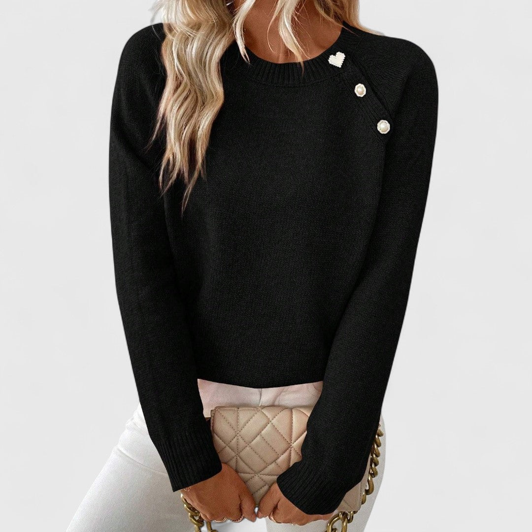 Madelyn | Elegant Pearl Button Knit Sweater