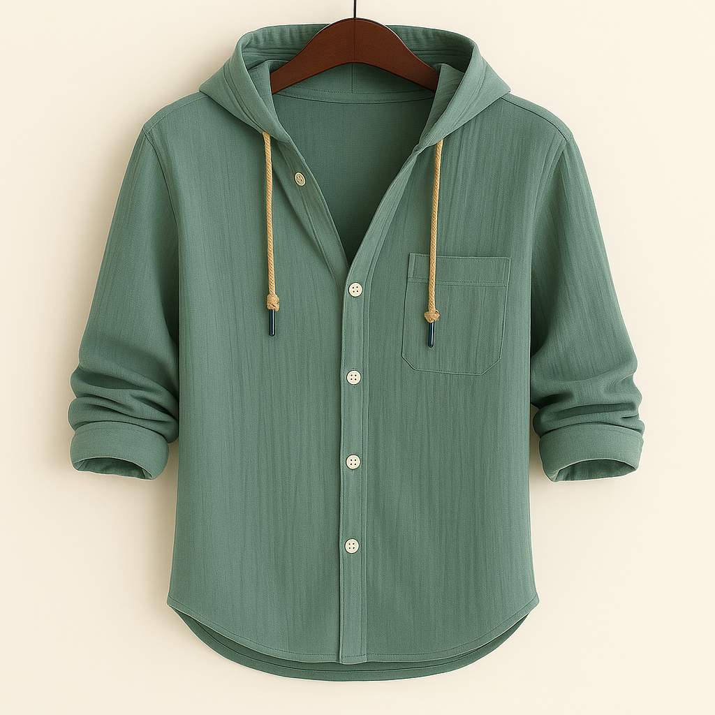 Marco | Refined Hooded Button-Up Shirt