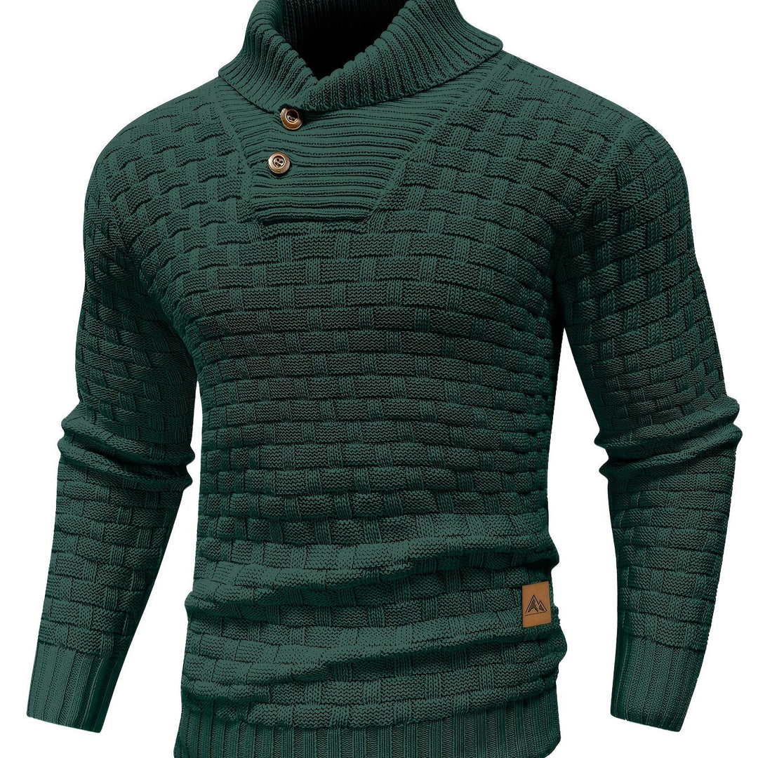 Hunter | Textured Button-Neck Sweater