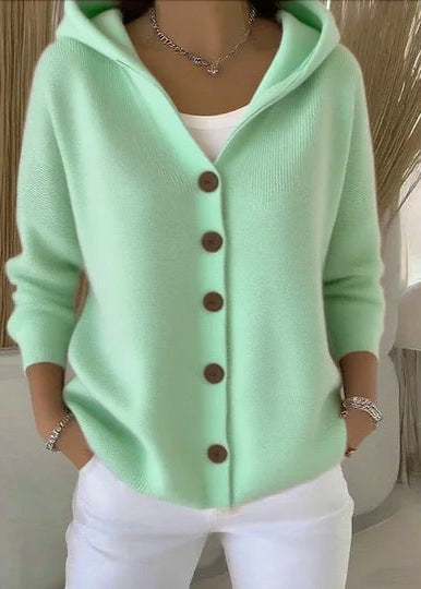 Jessica | Cozy Button-Up Hooded Cardigan