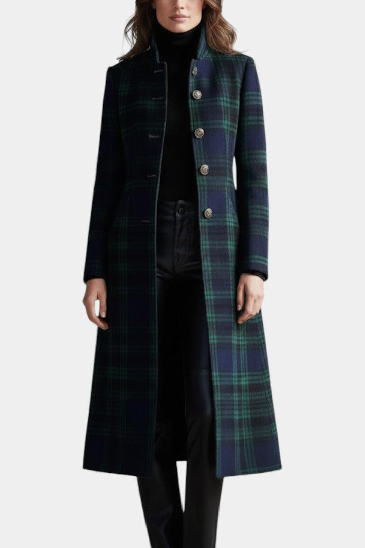 Rebecca | Classic Plaid Long Coat
