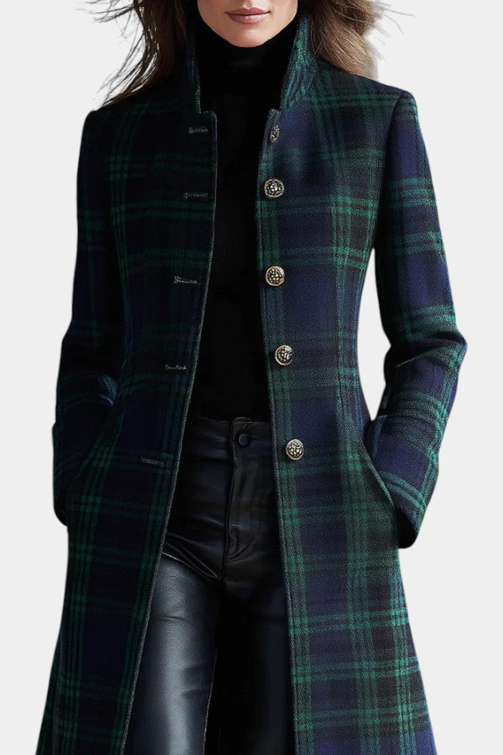Rebecca | Classic Plaid Long Coat