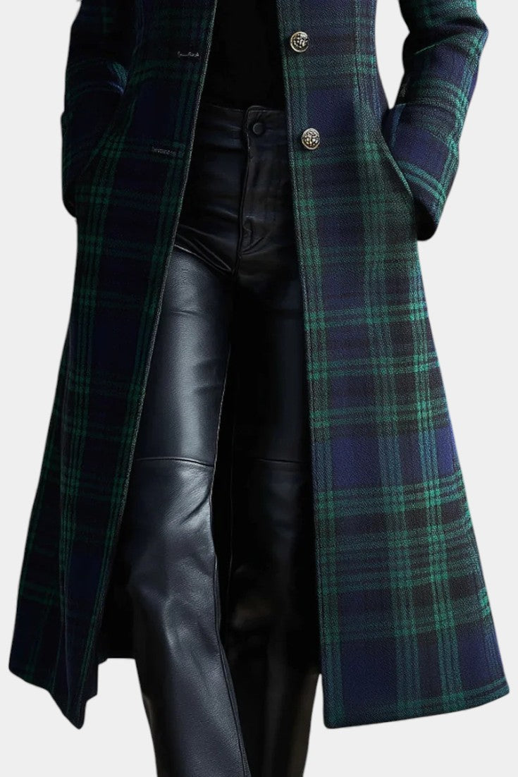 Rebecca | Classic Plaid Long Coat