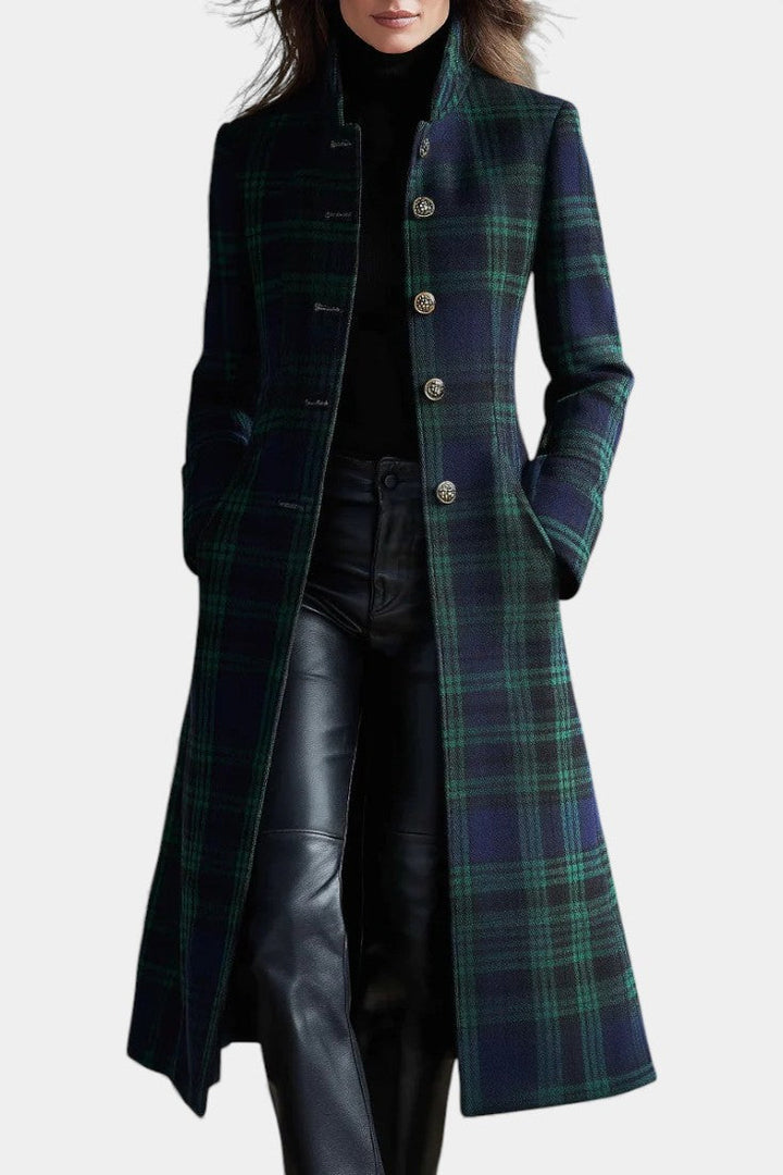 Rebecca | Classic Plaid Long Coat