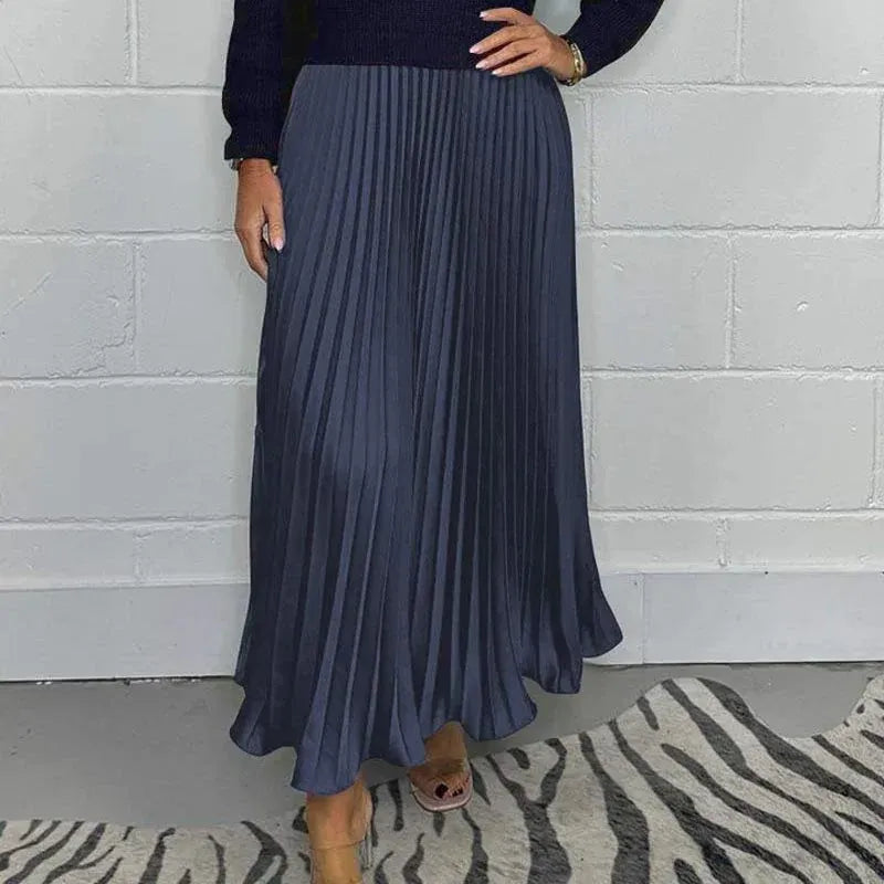 Claudia | Elegant Knit-Top Pleated Maxi Dress