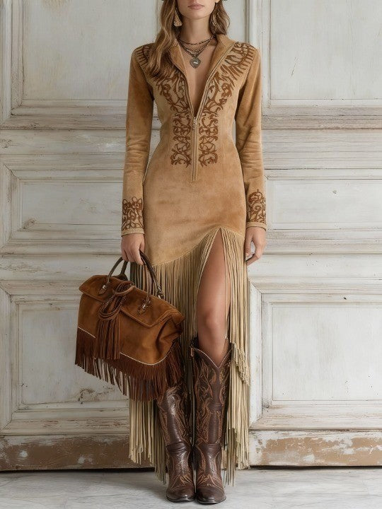Delilah | Fringe Detail Maxi Dress