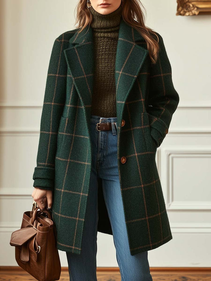 Sarah | Elegant Checked Winter Coat