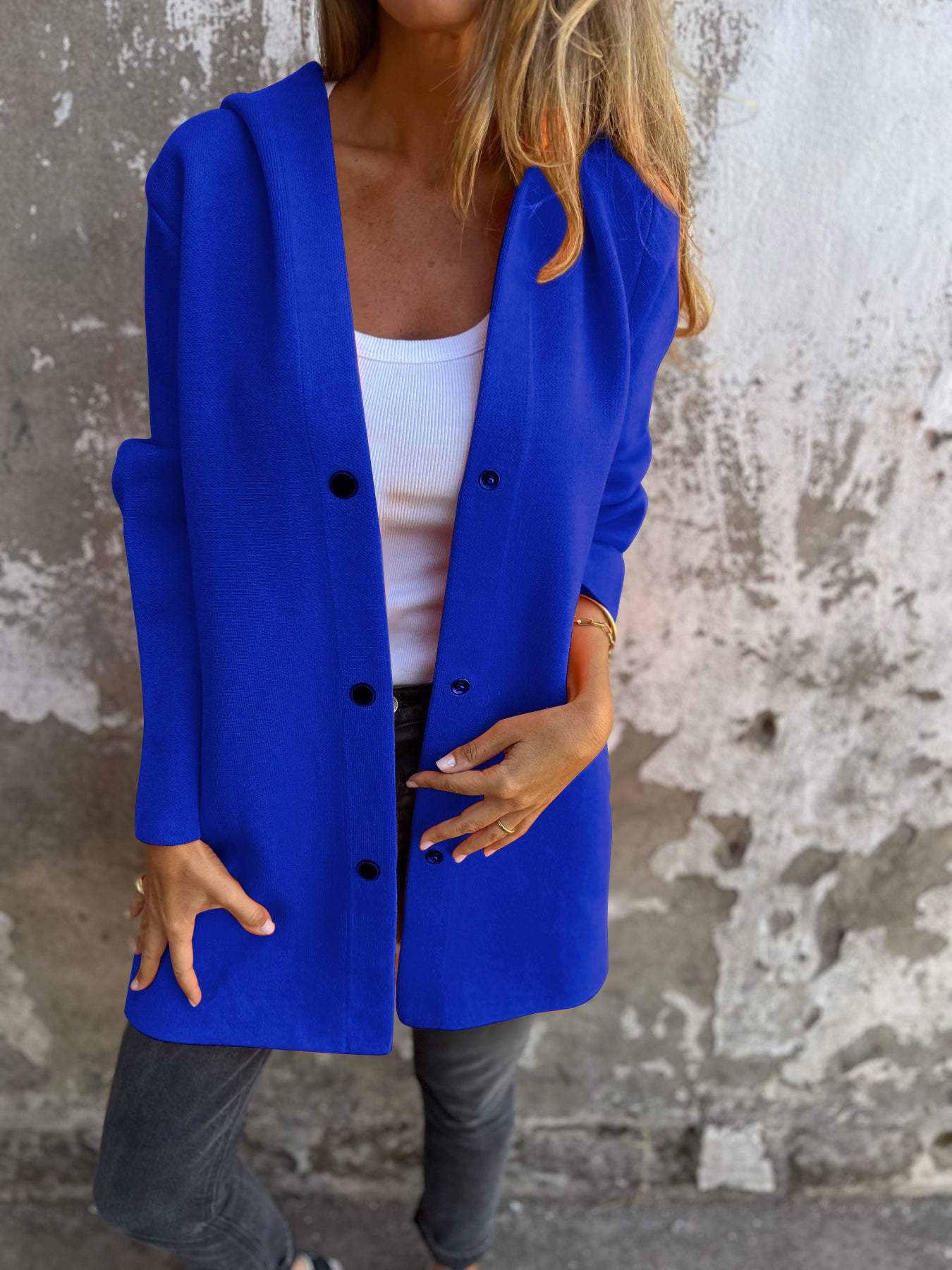 Jacqueline | Casual Hoodie Jacket with Buttons