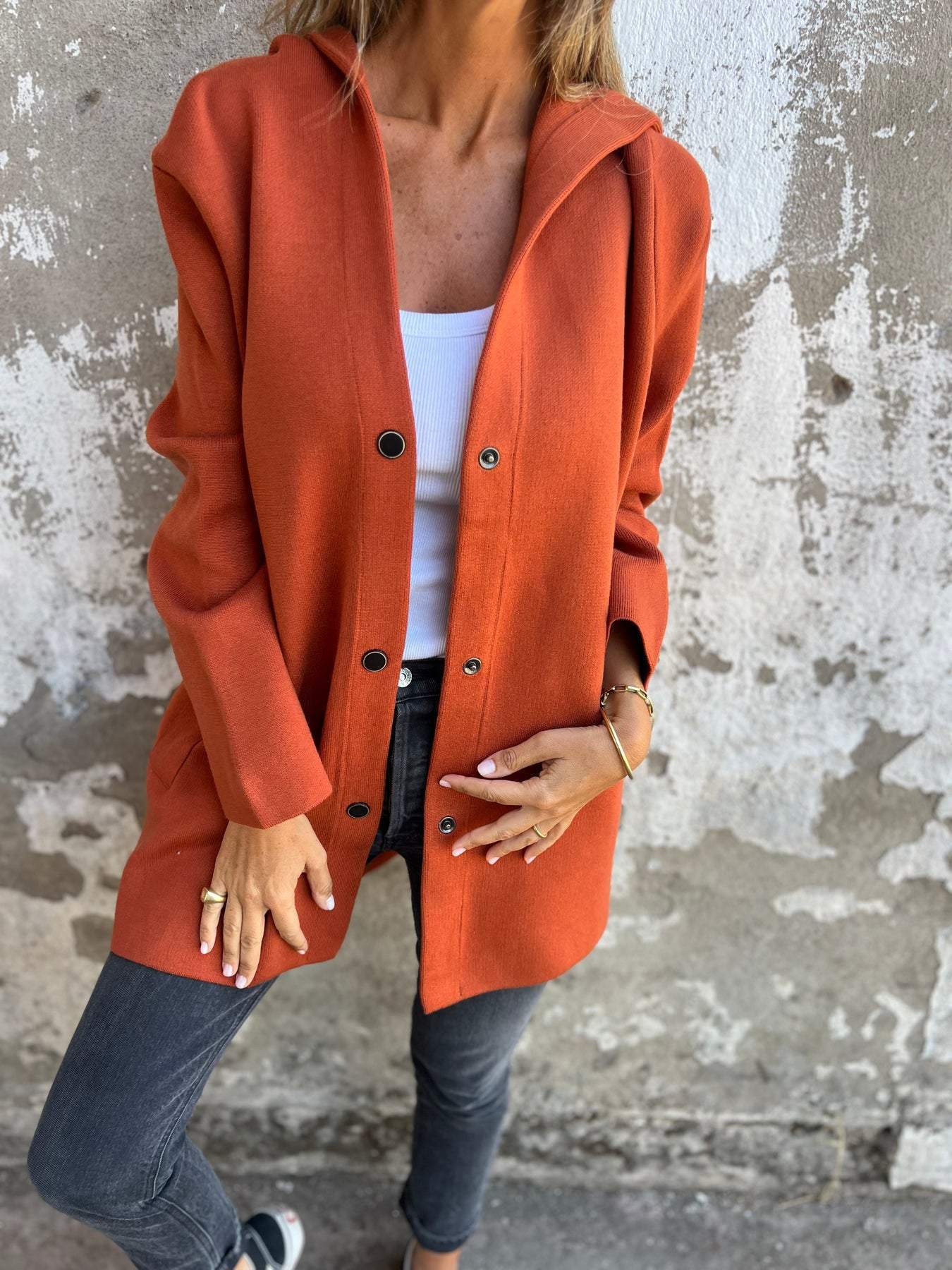 Jacqueline | Casual Hoodie Jacket with Buttons