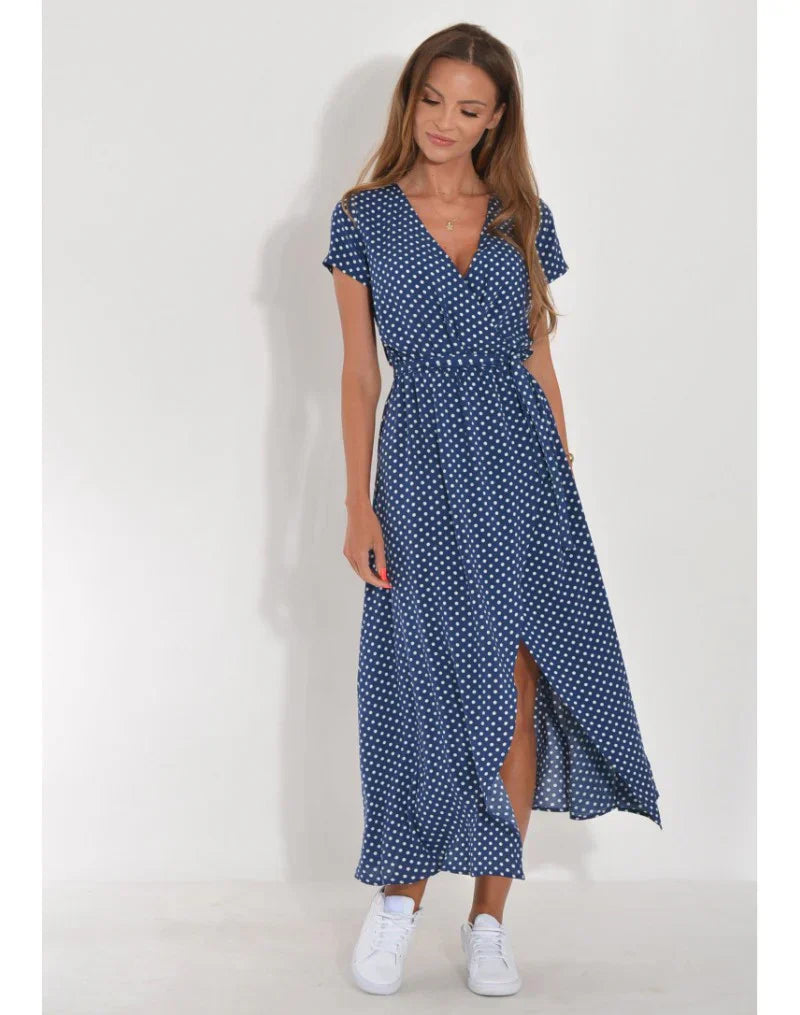Avery | Flattering V-Neck Flow Midi Dress