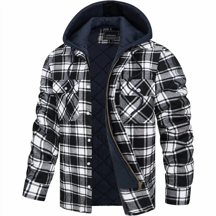 Wade | Rugged Plaid Hooded Jacket