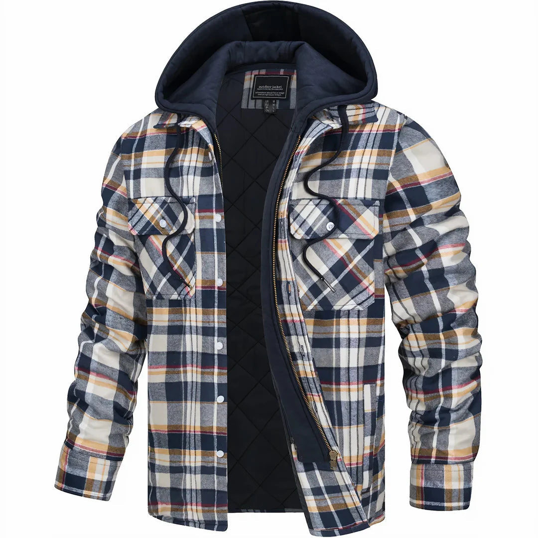 Wade | Rugged Plaid Hooded Jacket