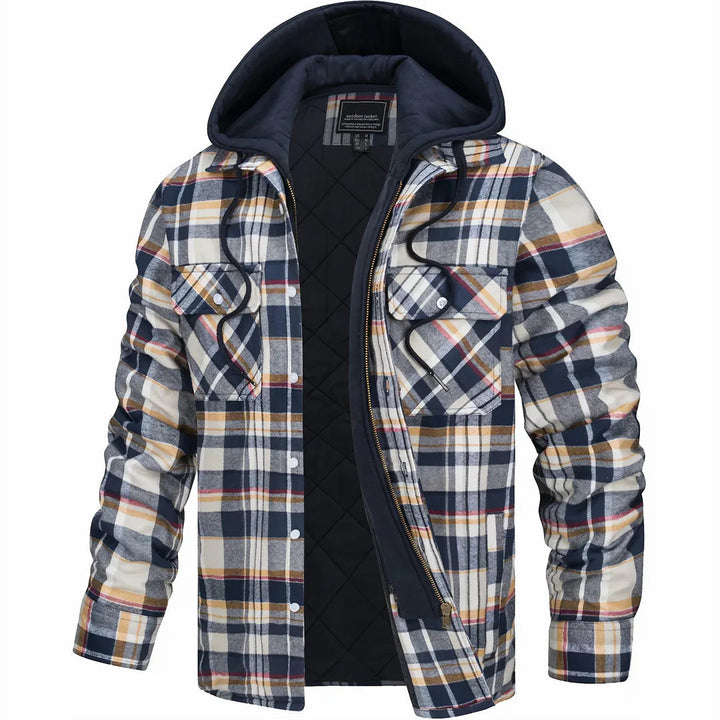 Wade | Rugged Plaid Hooded Jacket