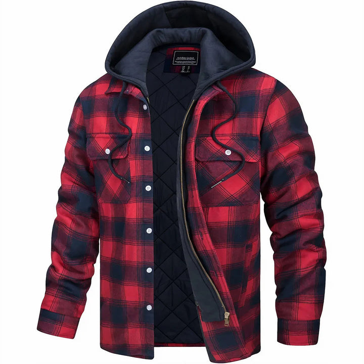 Wade | Rugged Plaid Hooded Jacket