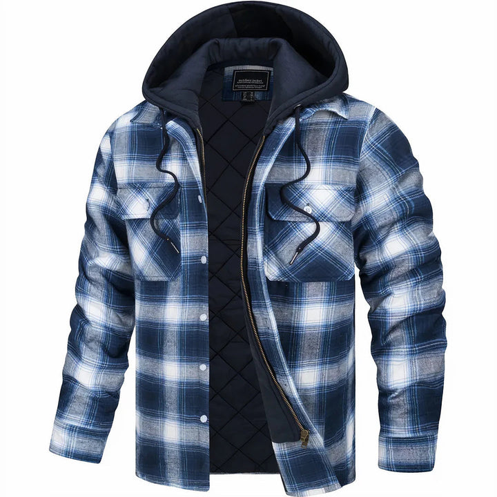 Wade | Rugged Plaid Hooded Jacket