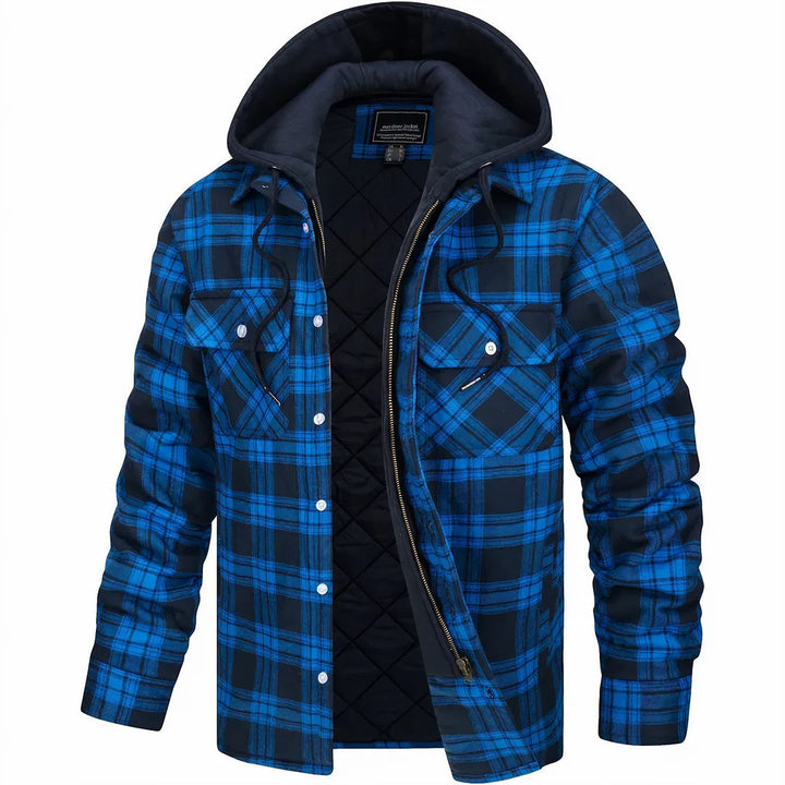 Wade | Rugged Plaid Hooded Jacket